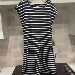 Old Navy Black and White Striped Mini Dress